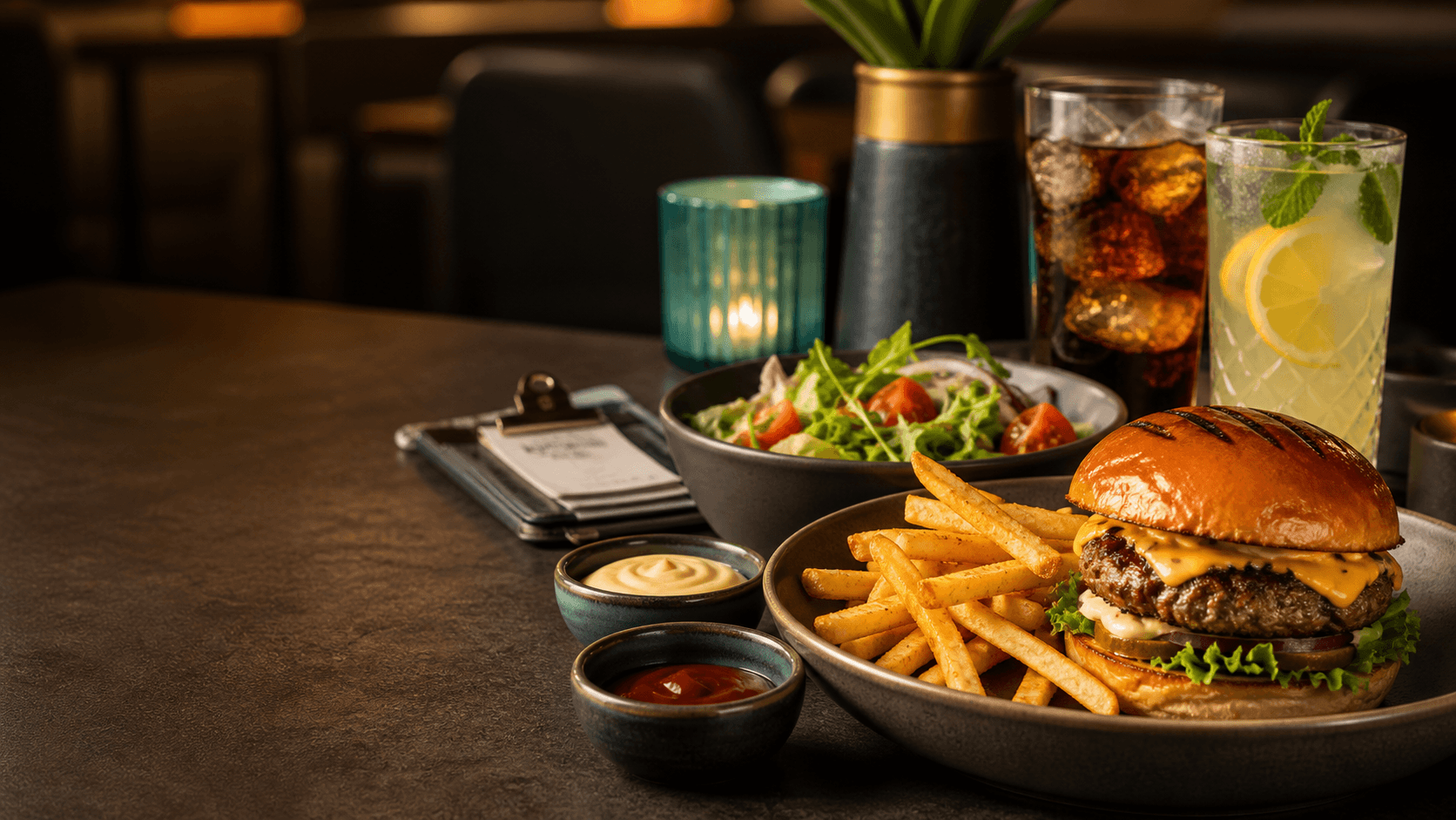 Restaurant food and dining experience